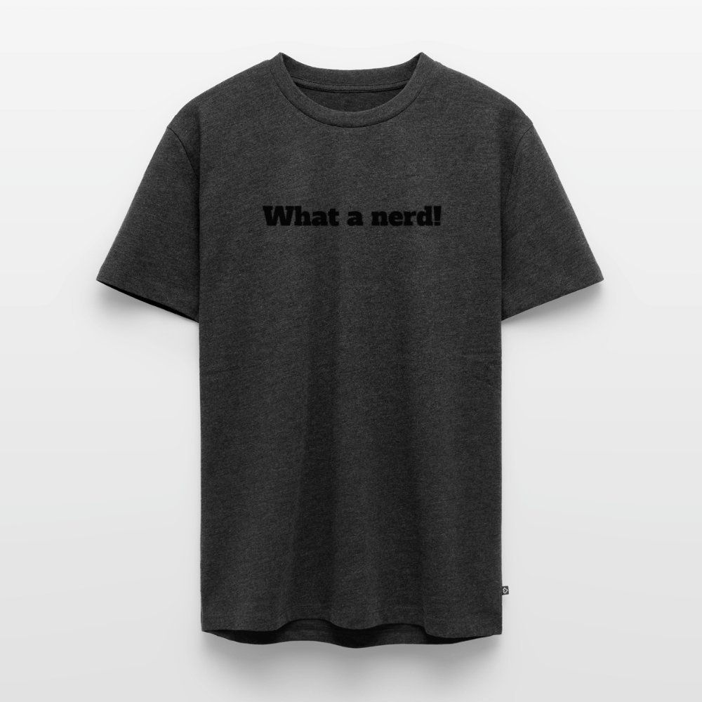 What a nerd! - Premium herre T-shirt - heather anthracite