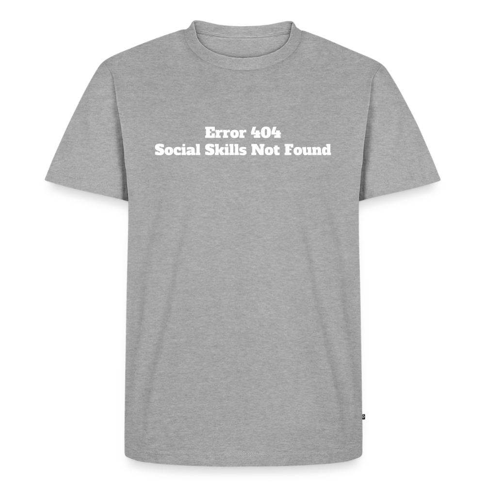 Social skills not found! - Premium herre T-shirt - grå meleret