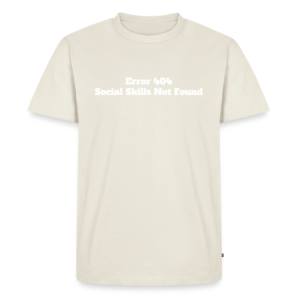 Social skills not found! - Premium herre T-shirt - råhvid