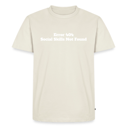 Social skills not found! - Premium herre T-shirt - råhvid