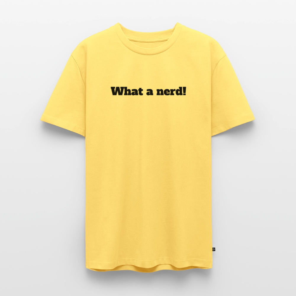 What a nerd! - Premium herre T-shirt - sky yellow