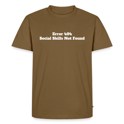 Social skills not found! - Premium herre T-shirt - nøddebrun